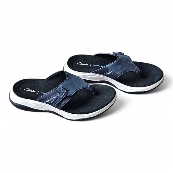 Clarks Shoes - Clarks Navy Blue Flip Flops